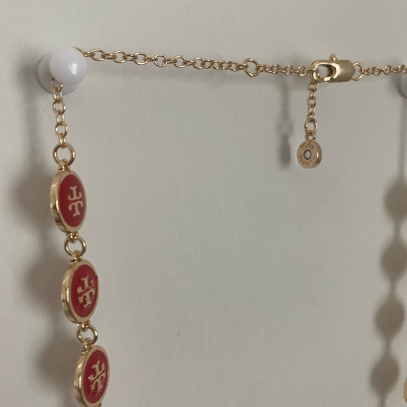 Tory Burch red enameled gold necklace - Picture 8 of 9
